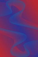 red and blue background with gradient line art waves. vector