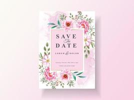 Romantic wedding invitation cards floral watercolor vector