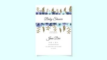 baby shower party welcome card invitation colorful floral background vector