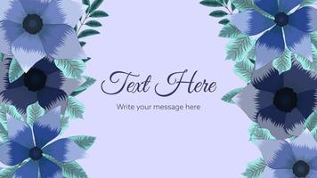 Vector horizontal flower Floral banner background with text place.