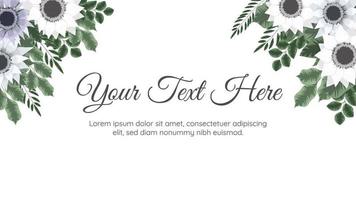 Vector horizontal flower Floral banner background with text place.