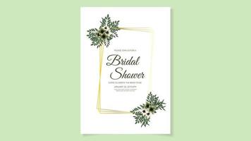 Bridal Shower Invitation Card Design in flowers floral design vector