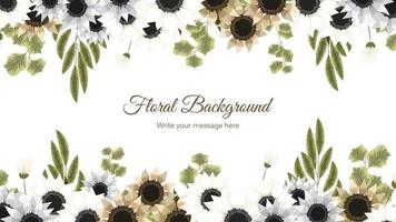 Elegant abstract floral background template decor of multicolor flower vector