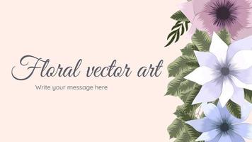 Wonderful spring floral background template with delicate flowers vector