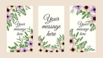 Trendy editable floral template for instagram stories, Stories Sale. vector