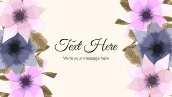 Elegant floral background template with flowers, web, social media vector