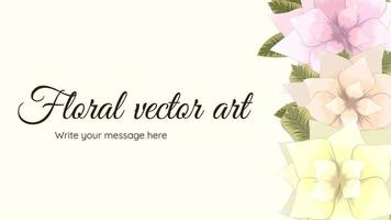Floral border frame card template used as web background, banner, vector