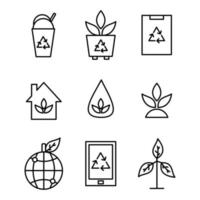 design nature icon colection set style two vector