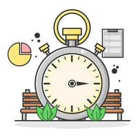 diagram stopwatch and data list illustration vector
