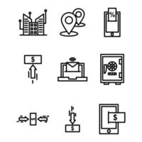 set icon economy outline design vector