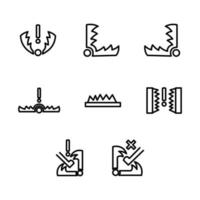 set icon trap outline design vector