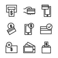 set icon economy style two outline design vector