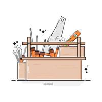 herramientas de ilustración en la caja vector