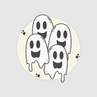 four ghost illustration for halloween celebration vector