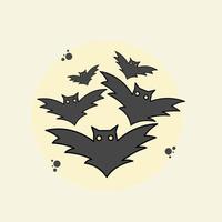 five bat illustration for halloween celebration vector