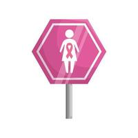 stick signage of the fight against breast cancer vector