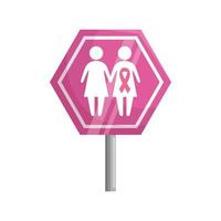 stick signage of the fight against breast cancer vector