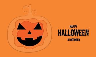 Happy Halloween Pumpkin Face Paper vector