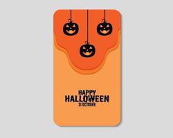 Happy Halloween Pumpkin Paper Phone vector