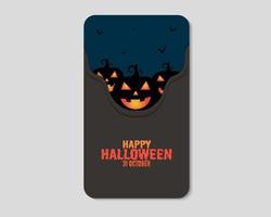 Happy Halloween Pumpkin Paper Phone Concept vector