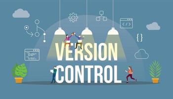 tecnología de control de versiones programación de código git con icono moderno vector