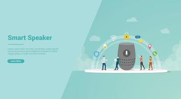 smart speaker for website template or landing homepage banner - vector