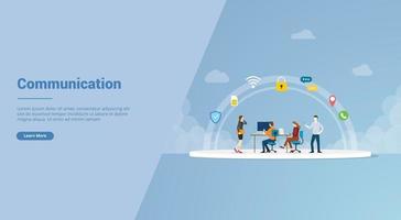 communication teamwork for website template vector