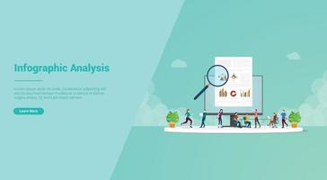 studying or learn infographic analysis team people vector