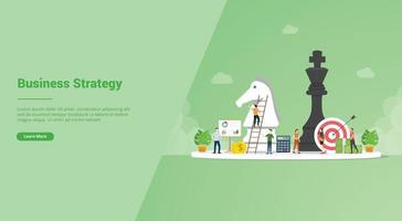 business strategy for financial company with team people vector