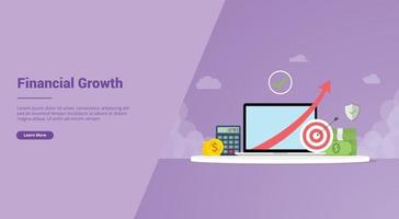 income increase or financial growth for website template vector