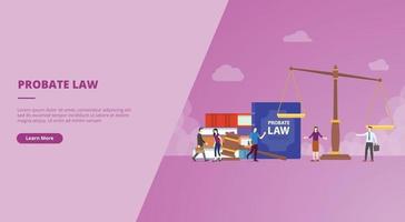 probate law concept for website landing homepage vector