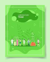 laboratory team people character scientist standing around vector