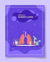 medical human lung people standing front lung anatomy vector