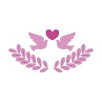 doves of the fight against breast cancer vector