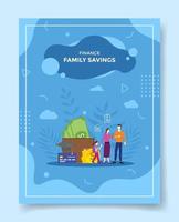 family savings concept for template of banners, flyer, vector