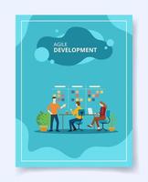 agile development employee training skill up date for template vector