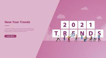 new year 2021 trends for website design template banner vector