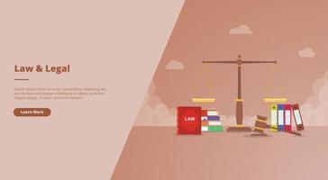 ley y legal para banner o diapositiva de plantilla de diseño de sitio web vector