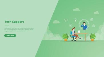 tech support concept for website landing homepage vector