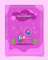 tech support concept for template of banners, flyer vector