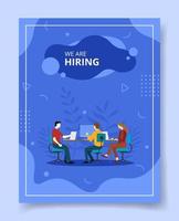 we are hiring candidate interview with corporate manager for template vector