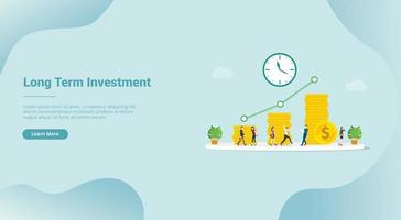 long term investment business concept profit for website template vector