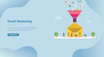 email lead conversion marketing concept for website template vector