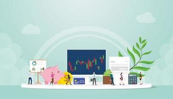 stock market finance concept trading with people businessman vector