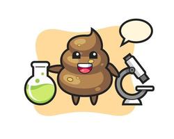 Mascot character of poop as a scientist vector