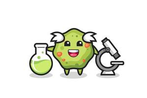 Mascot character of puke as a scientist vector