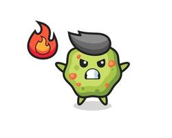 puke character cartoon with angry gesture vector