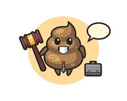 Illustration of poop mascot as a lawyer vector