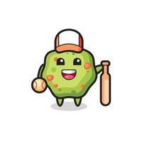 Cartoon character of puke as a baseball player vector