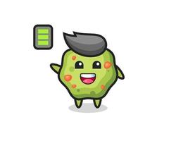 puke mascot character with energetic gesture vector